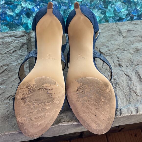 Nine West Dark Blue Ankle Strap Heels - Picture 4 of 5